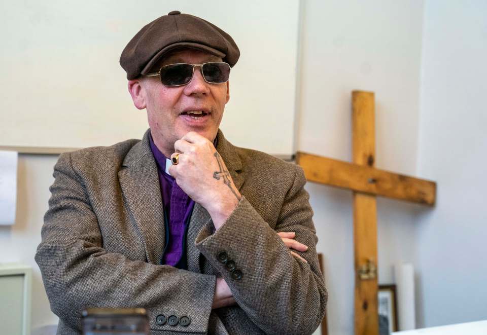 Pastor Mick Fleming in his office.