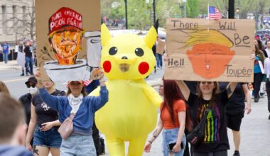 Pokemon pikachu leads protests against Trump, Musk: After Turkey, Pikachu steals the thunder in Hands Off protests against Trump