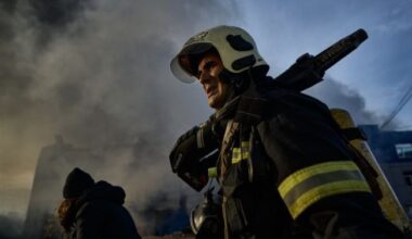 Russians strike Kharkiv with drones, fire breaks out