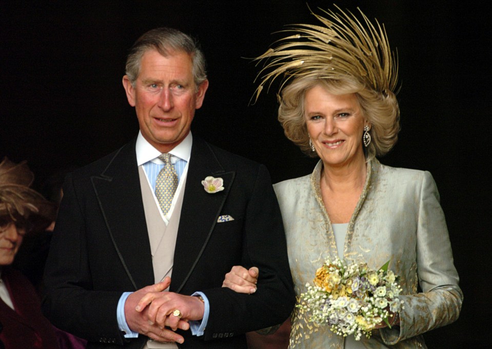 Prince Charles and Camilla, Duchess of Cornwall, after their wedding blessing.