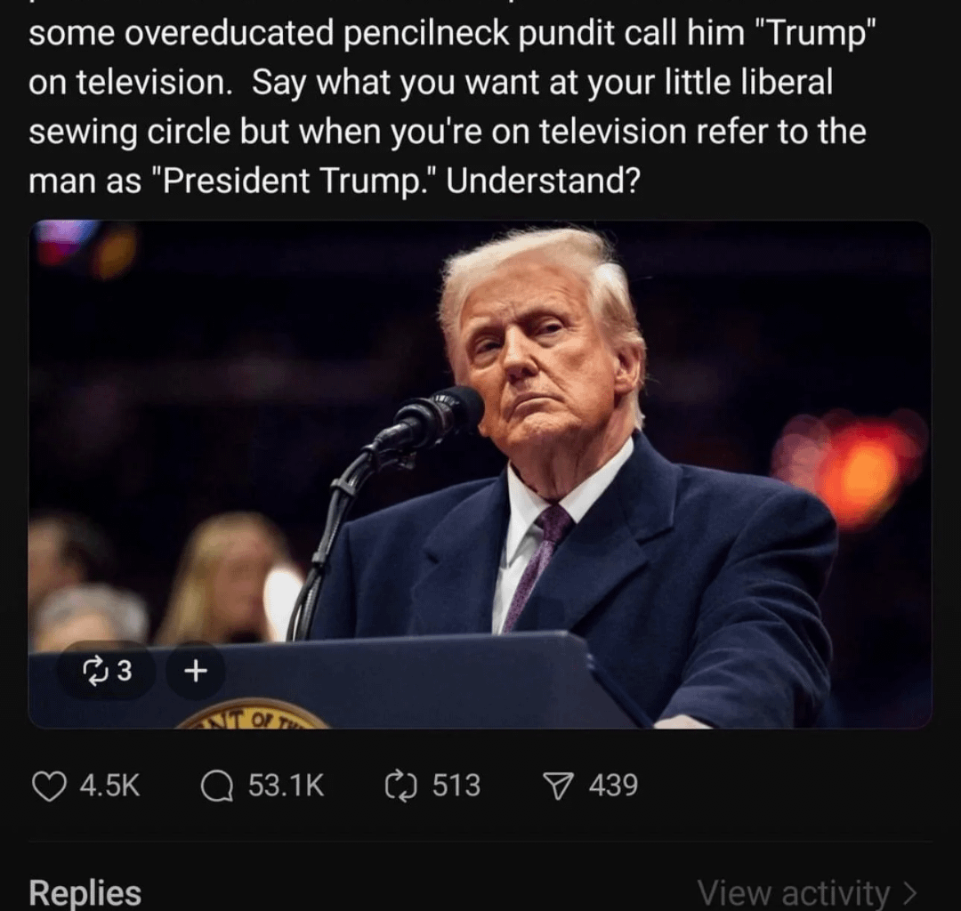 President cunt they say