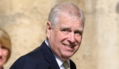 Prince Andrew wearing a suit and smiling on Easter Sunday 2025