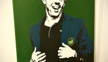 Acrylic portrait of Rory I finished last night. Greatest night of sport I’ve ever seen ⛳️