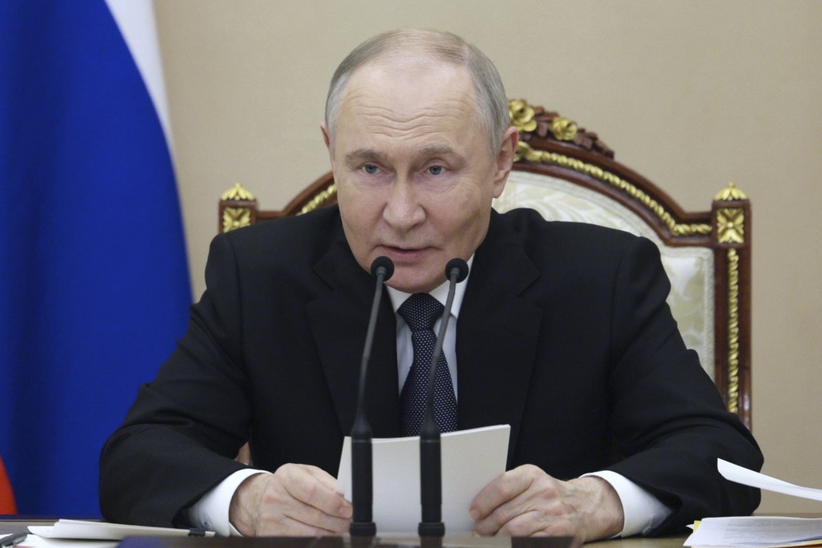 Russian President Vladimir Putin chairs a meeting 