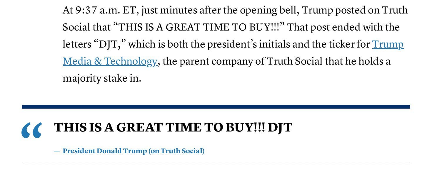 Hey Democrats, grow a spine! Hold Cheeto Assolini accountable for manipulating the stock market with insider trading.