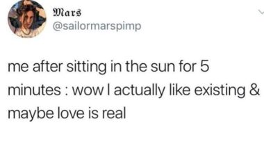 All I needed was some good old Vitamin D