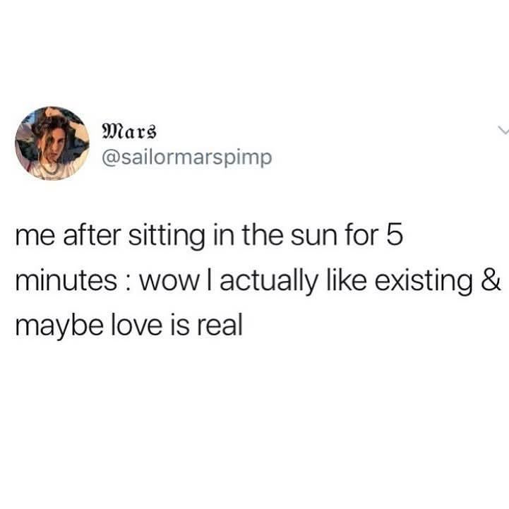 All I needed was some good old Vitamin D