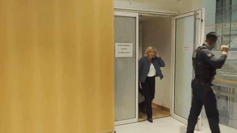 The French National Rally leader was found guilty of embezzling EU funds and sentenced to four years in jail and barred from running in public office for five years.