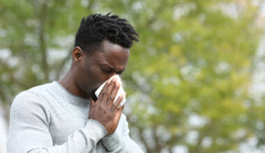 Sneezing from allergies