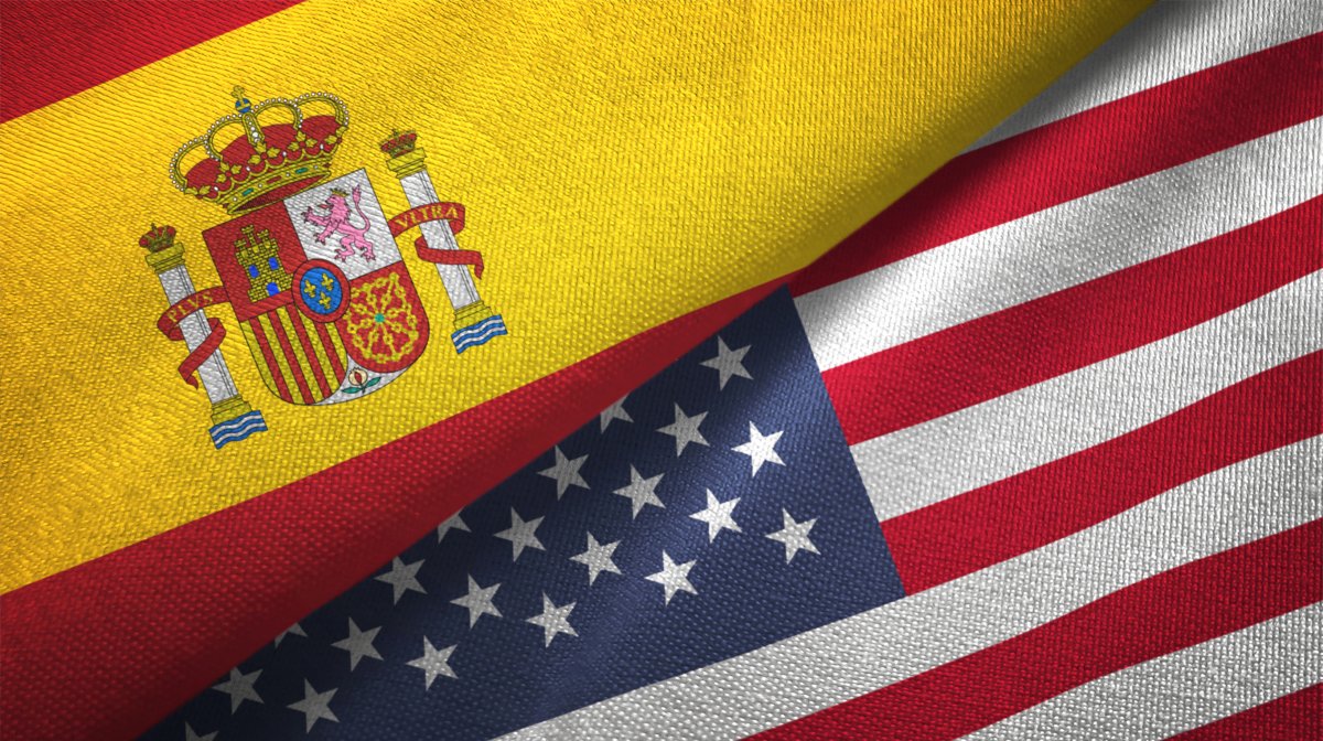 Spain and US flag