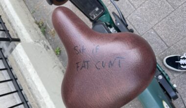 Had to admire the beautiful simplicity of this Forest bike vandalism