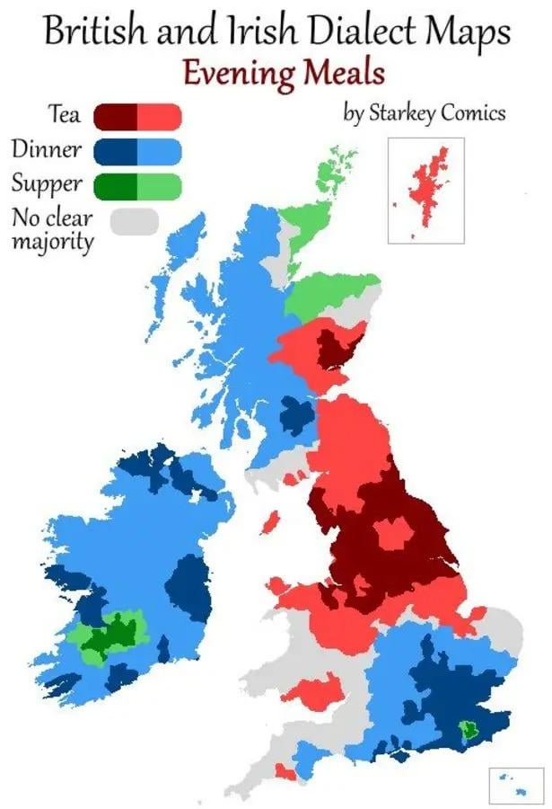 Tea or dinner (or supper, more worringly)