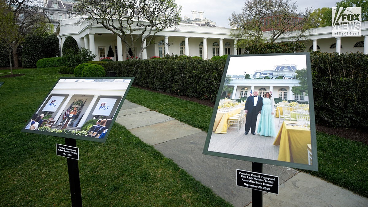 With pix of the Trumps, the public tours of the White House garden begin in Washington, D.C.