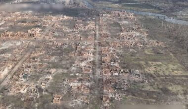 The ruins of the former Ukrainian city of Vovchans'k - in the Kharkiv Oblast, it had a pre-war population of around 17,500 residents. It was completely destroyed by Russian artillery bombardment and missile strikes.