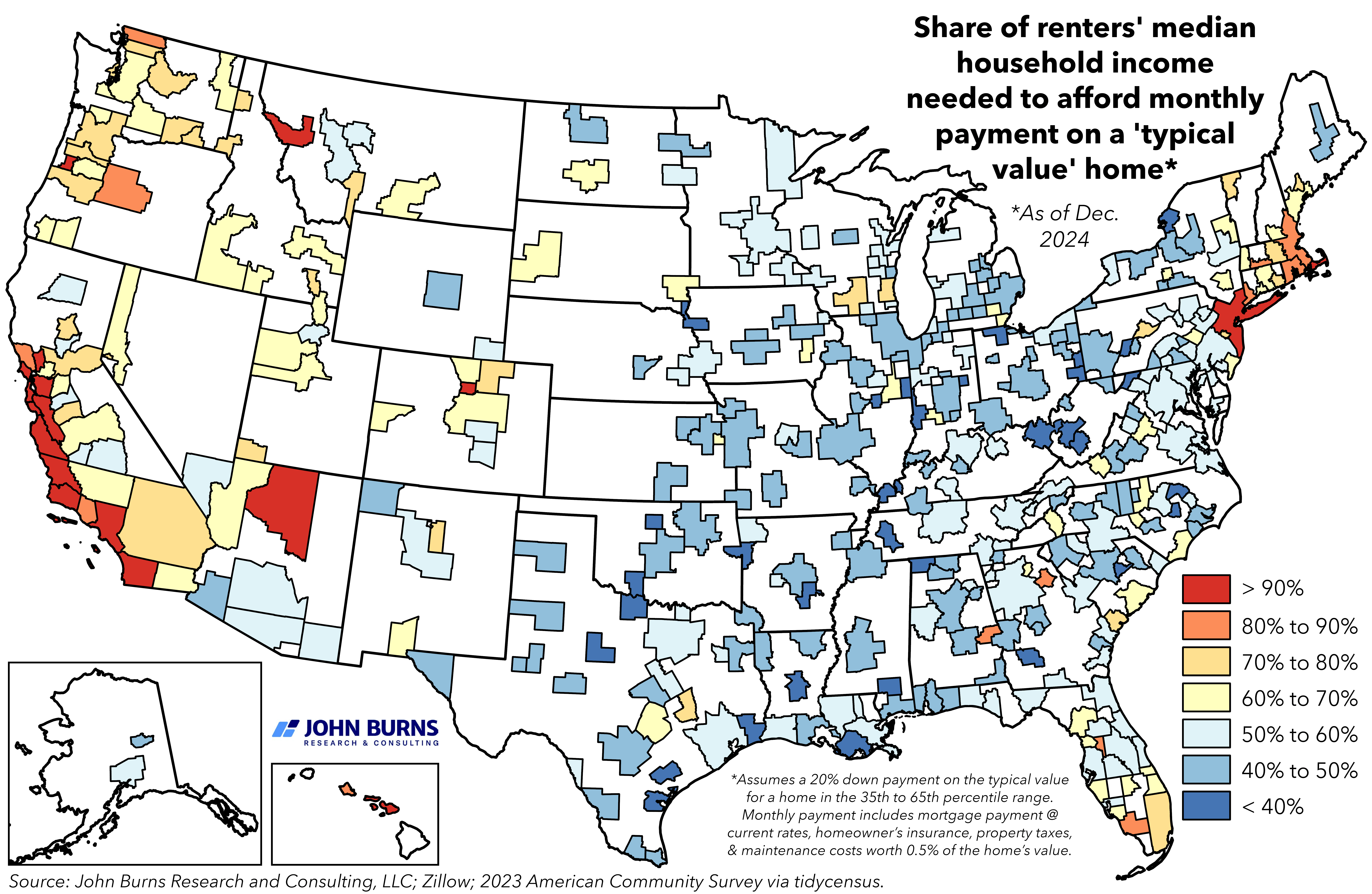 Where is housing affordability most strained among the renter population? [OC]