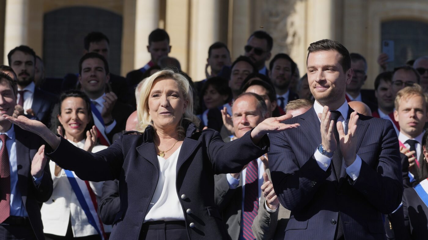 Le Pen supporters rally in Paris, turning a protest into a populist show of force : NPR