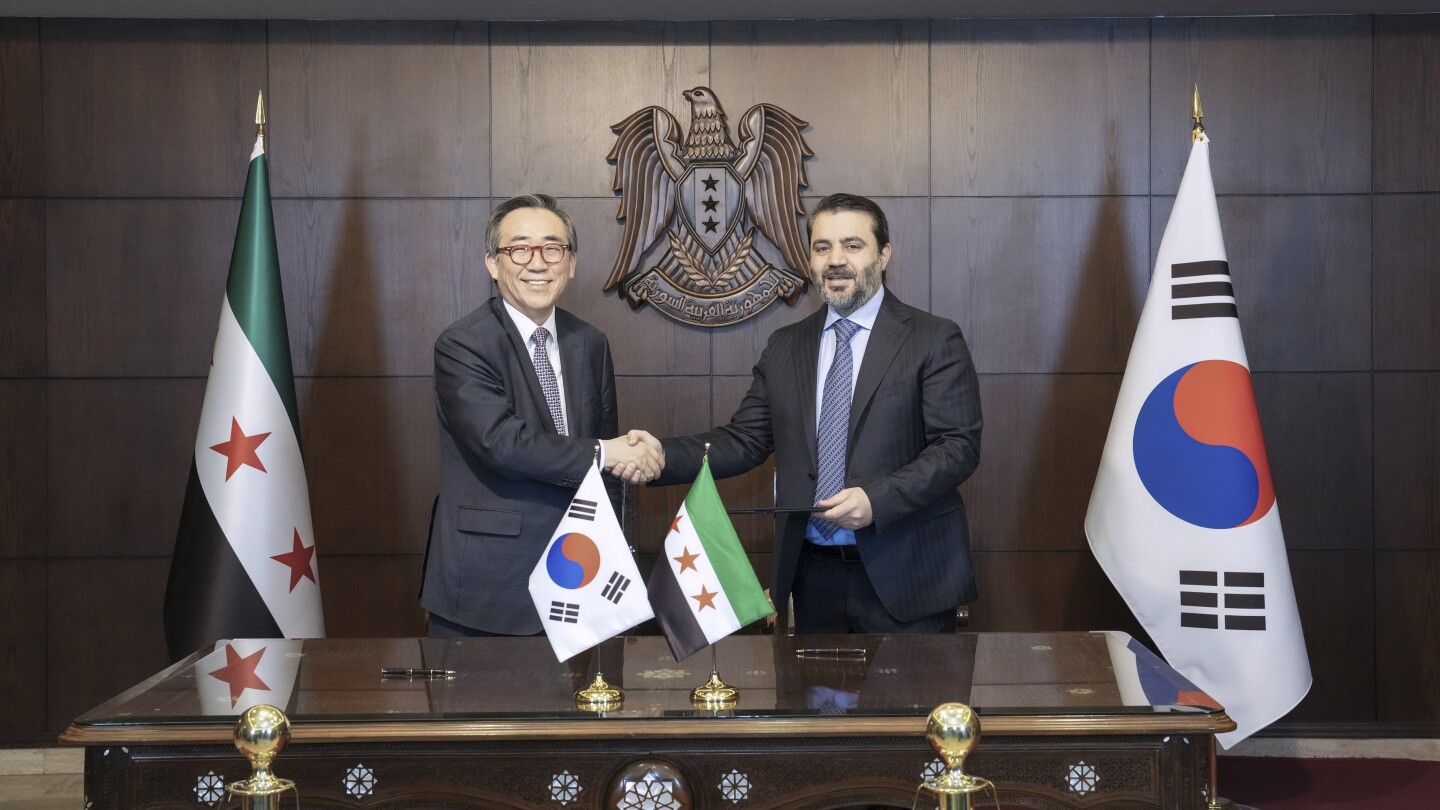 South Korea establishes diplomatic relations with Syria, a longtime friend of rival North Korea