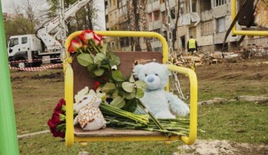 ‘Little suns in the classroom’: Ukrainian city mourns children killed by Russian missile