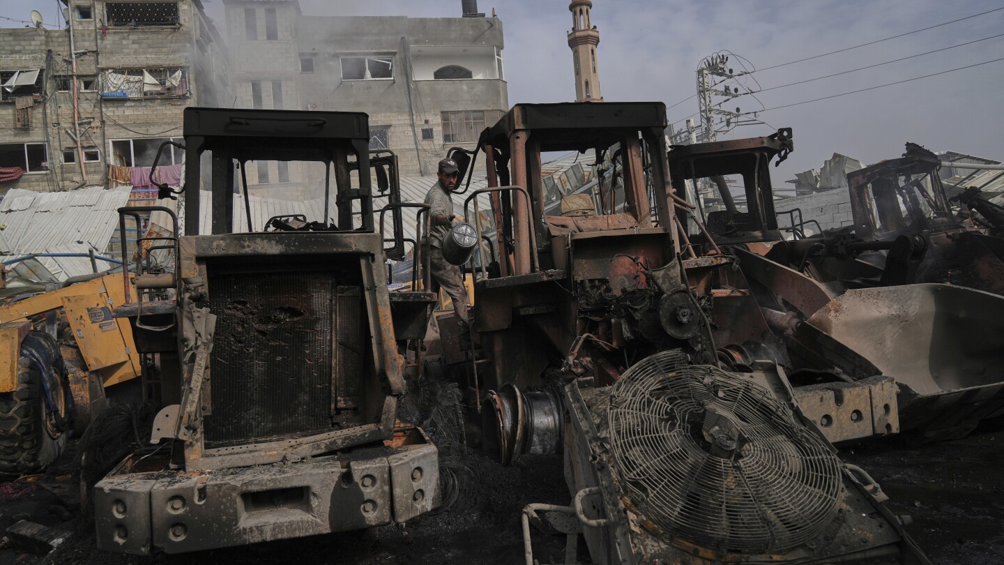 Israeli strikes kill 17 in Gaza and destroy heavy equipment needed to clear rubble