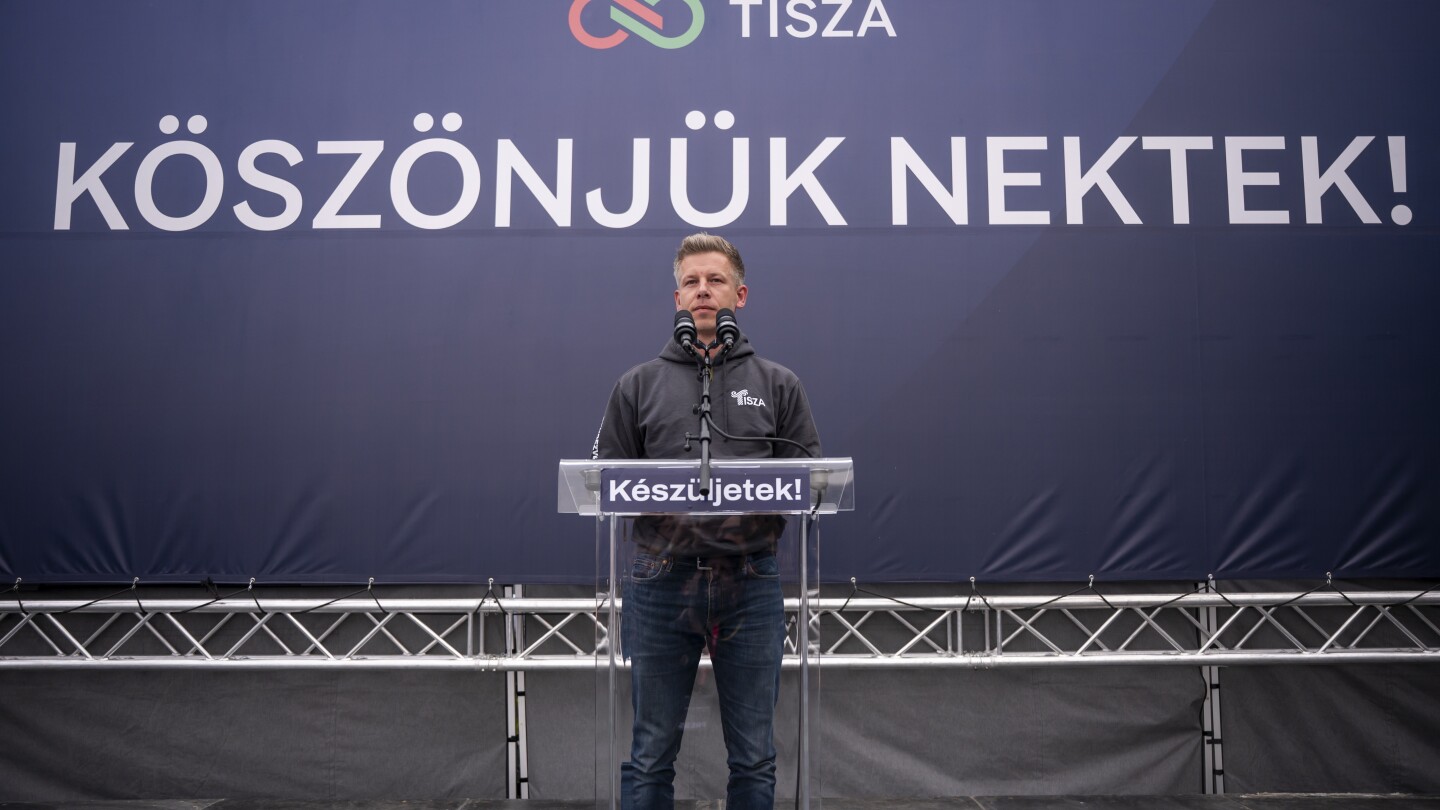 Hungarian opposition leader tells supporters he will restore Western alliances if he defeats Orbán