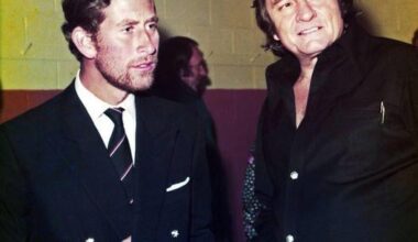 Johnny Cash and Prince Charles in 1975. The future King had met while Cash was in the midst of his 1975 tour. The now King bought a ticket and entered general admission with the rest of the fans.