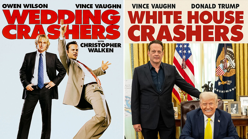 Vince Vaughn Visits POTUS, Unveils White House Crashers Parody Poster