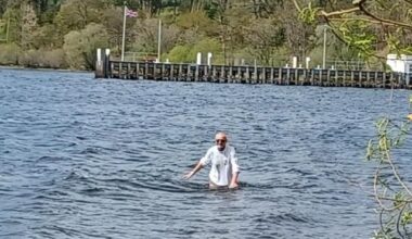 My soon to be 67 year old dad decided to go on my niece's paddle board, fully clothed. Any guesses for what happened?