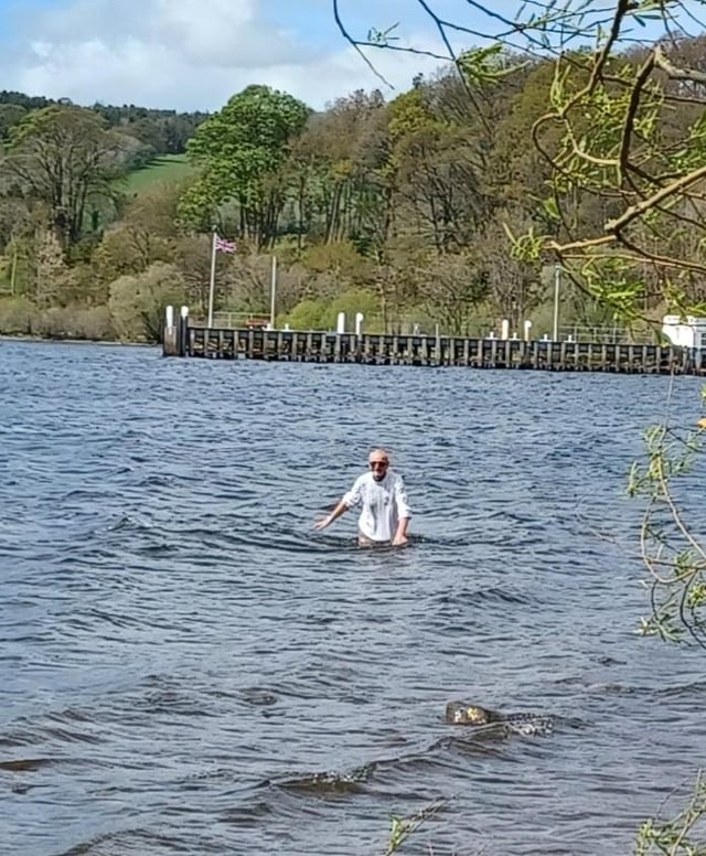 My soon to be 67 year old dad decided to go on my niece's paddle board, fully clothed. Any guesses for what happened?