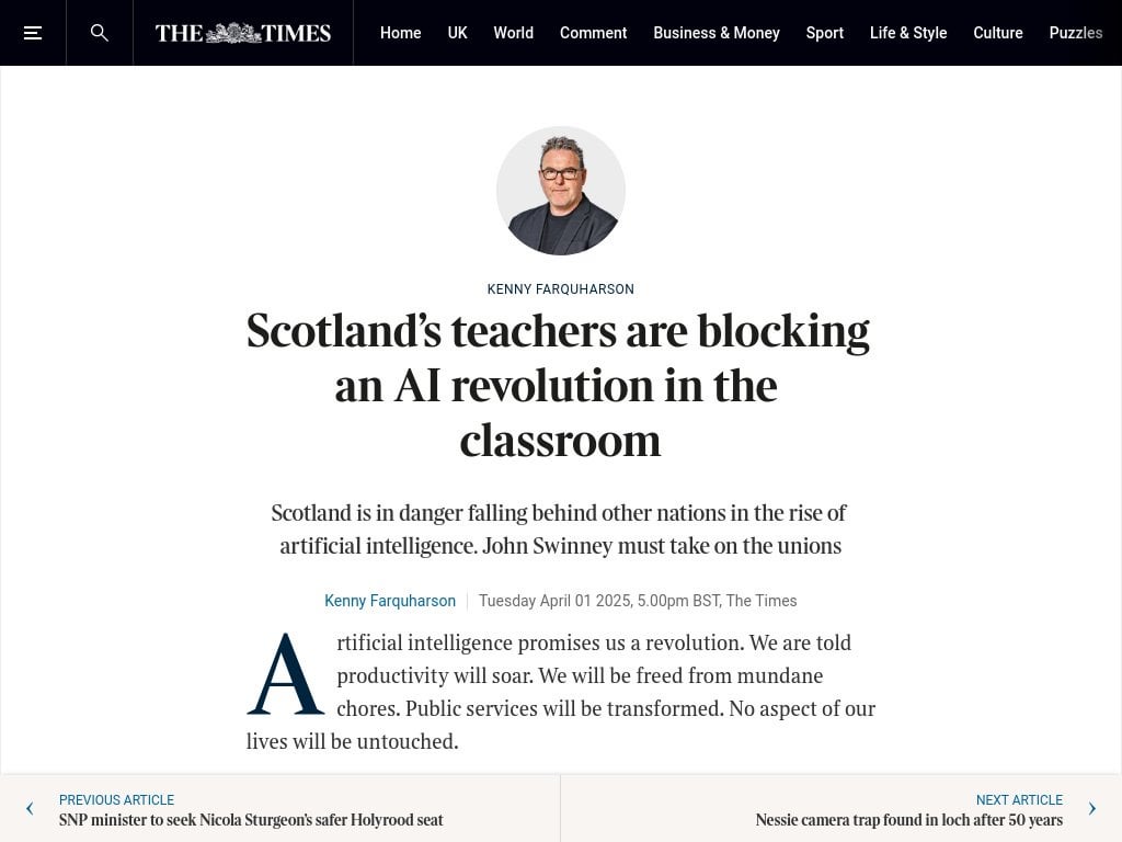 Scotland’s teachers are blocking an AI revolution in the classroom