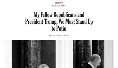 My Fellow Republicans and President Trump, We Must Stand Up to Putin, by GOP Rep Don Bacon, Nebraska’s Second District