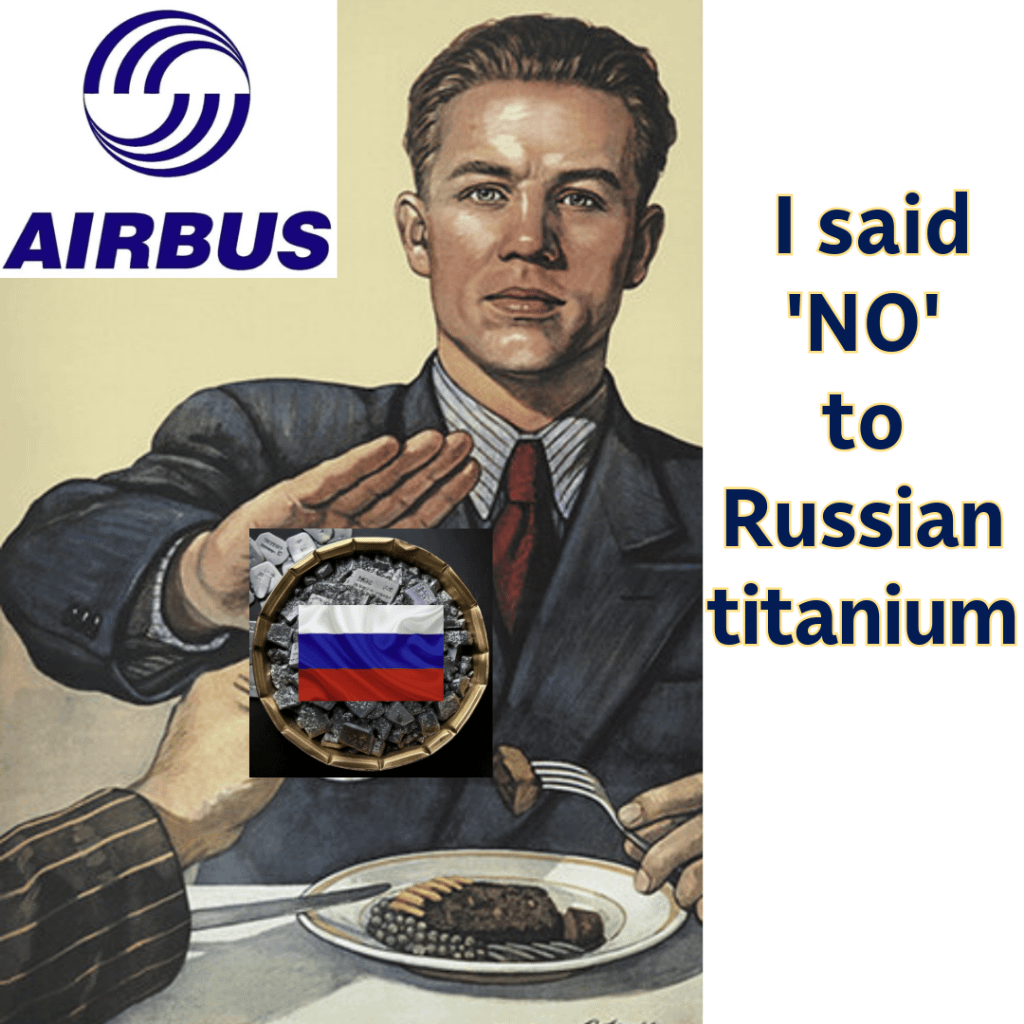 Airbus is fast-tracking its shift away from Russian titanium – once supplying 50% of its needs – and is now turning to Saudi Arabia, per recent reports. Though the EU hasn't sanctioned Russian titanium, Airbus is making a smart move for supply chain resilience. Well done!