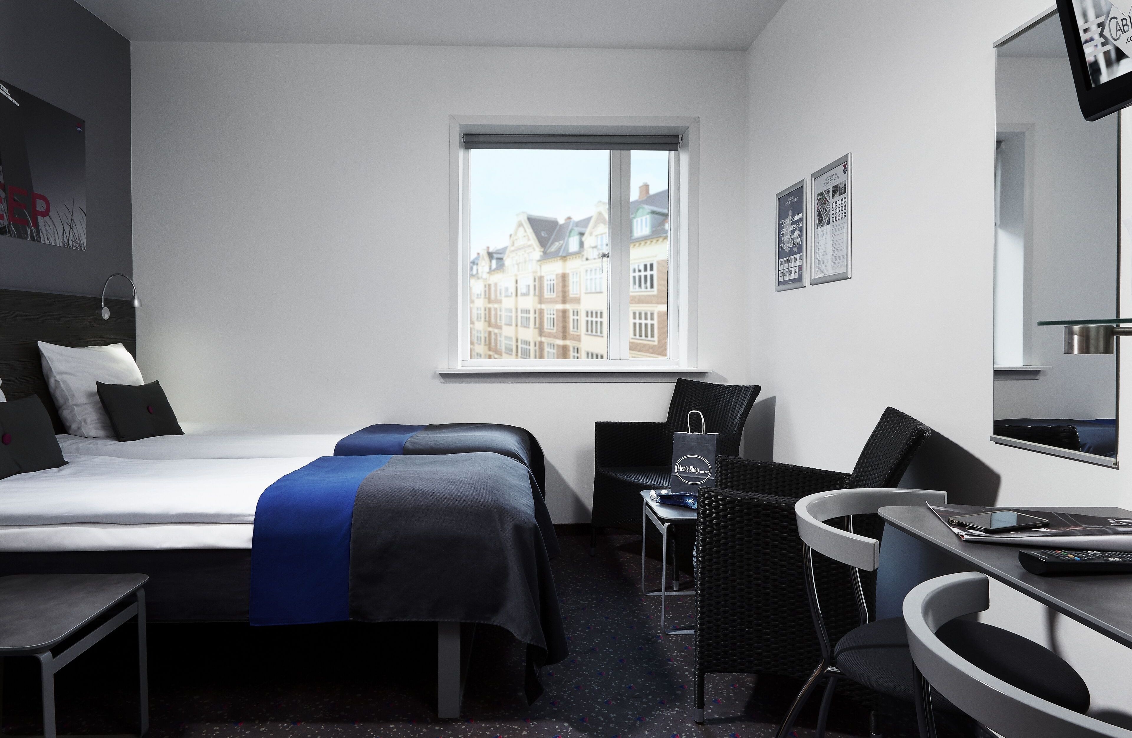CABINN City Hotel Copenhagen room with two beds.