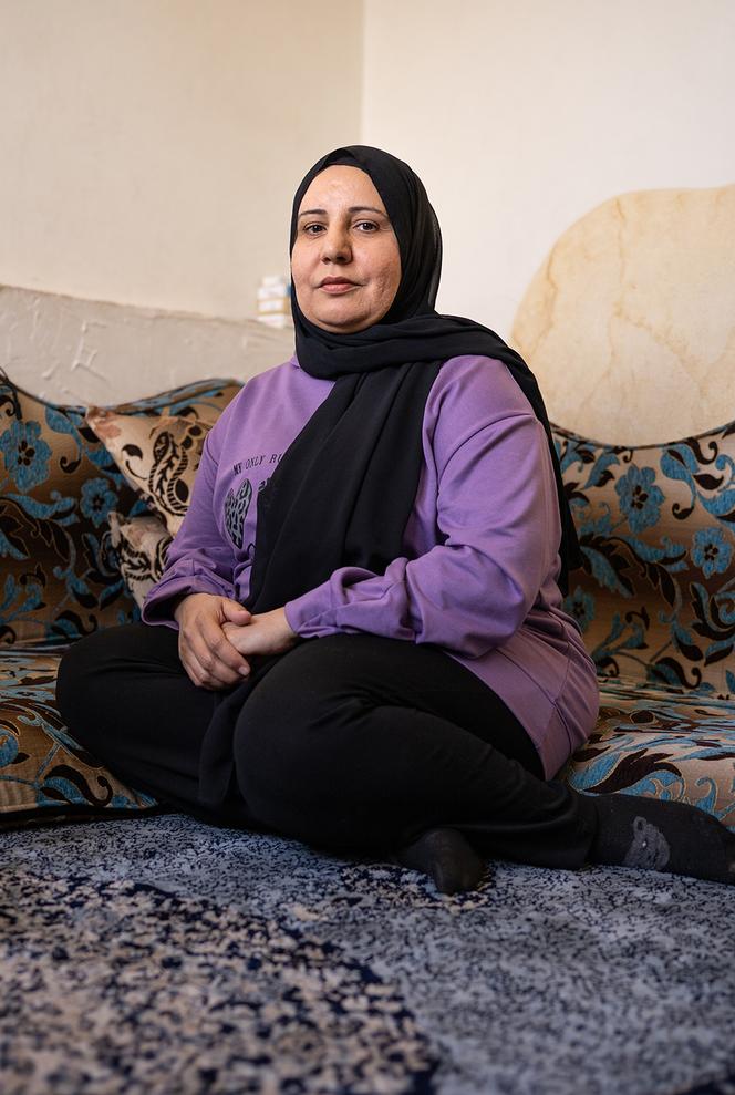 Najwa Harba at home, in the Al-Zahira neighborhood of Damascus, April 16, 2025.