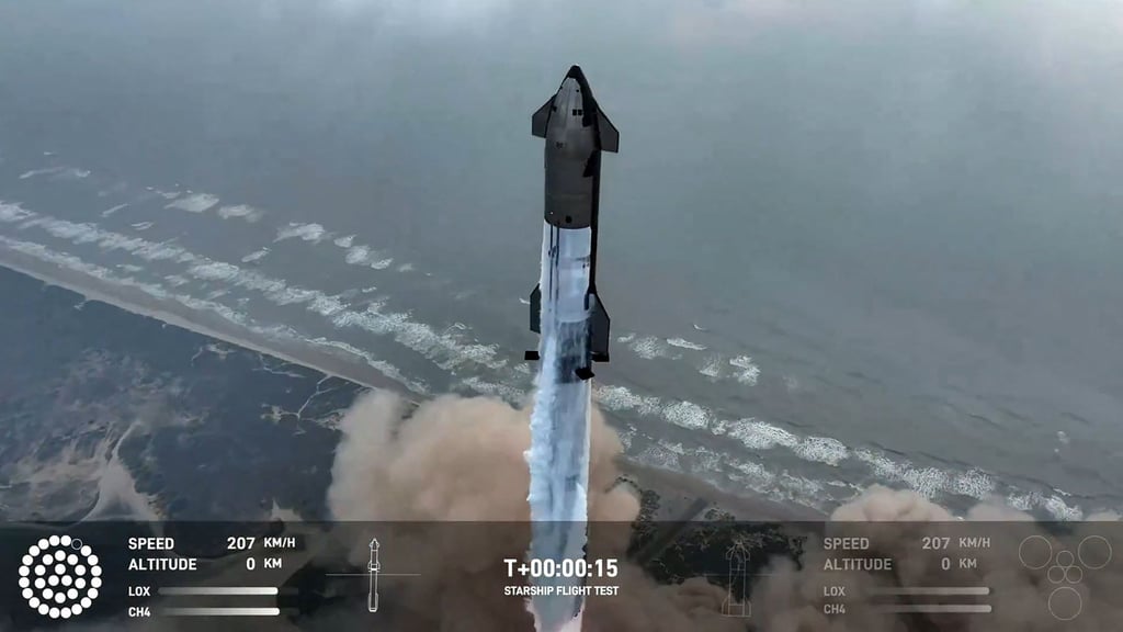 A Starship test-launch in 2024. File photo: SpaceX via AFP A Starship test-launch in 2024. File photo: SpaceX via AFP