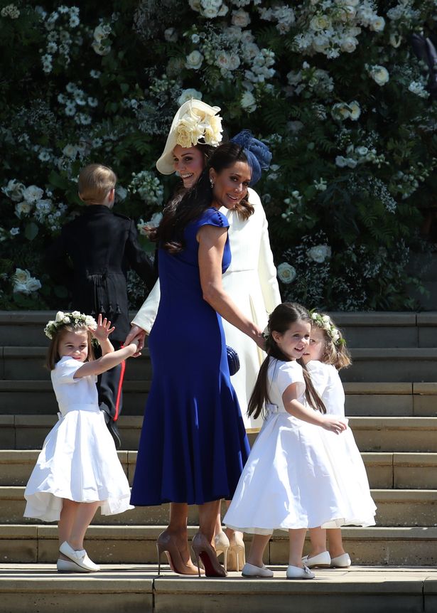 Kate Middleton and Jessica Mulroney with bridesmaids at Meghan and Harry's wedding