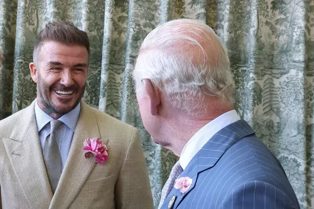 David Beckham met King Charles and Queen Camilla today, just days after Prince Harry reportedly hosted his son Brooklyn
