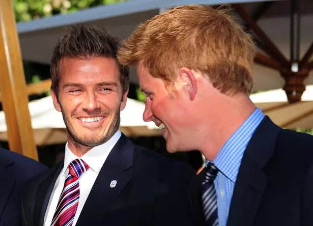 Prince Harry with Beckham in South Africa in 2010 