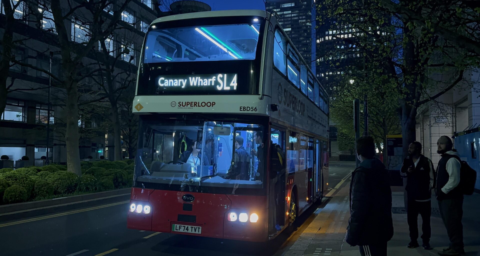 I was on the first Transport for London (TfL) Superloop route SL4 bus from Grove Park to Canary Wharf