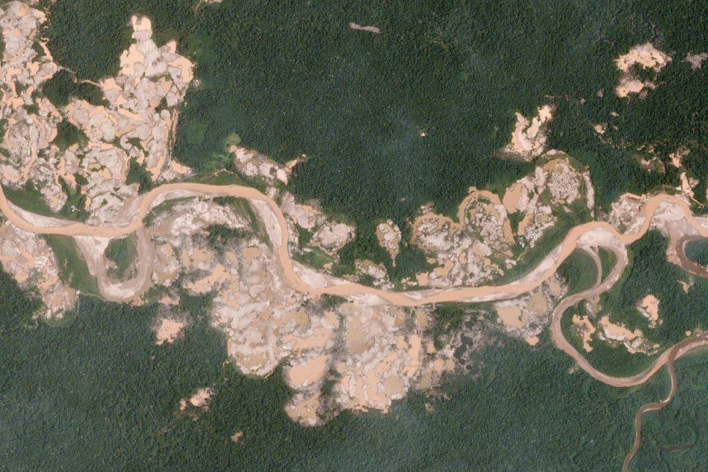 Illegal mining site in Peru.