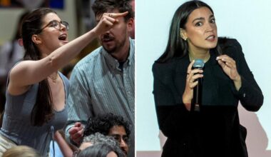 AOC heckled by hysterical protester shouting about Gaza 'genocide' at NYC town hall: 'Shame on you'