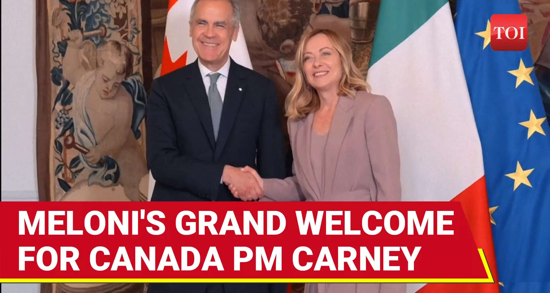 'Welcome To Italy': Meloni Honours Trump Rival; Grand Welcome For Canada's Carney In Rome
