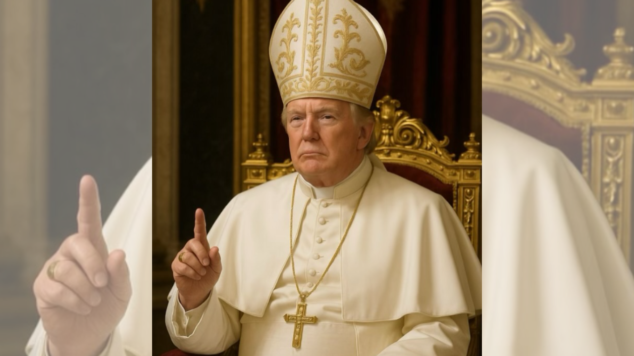 US President Donald Trump in Papal Attire