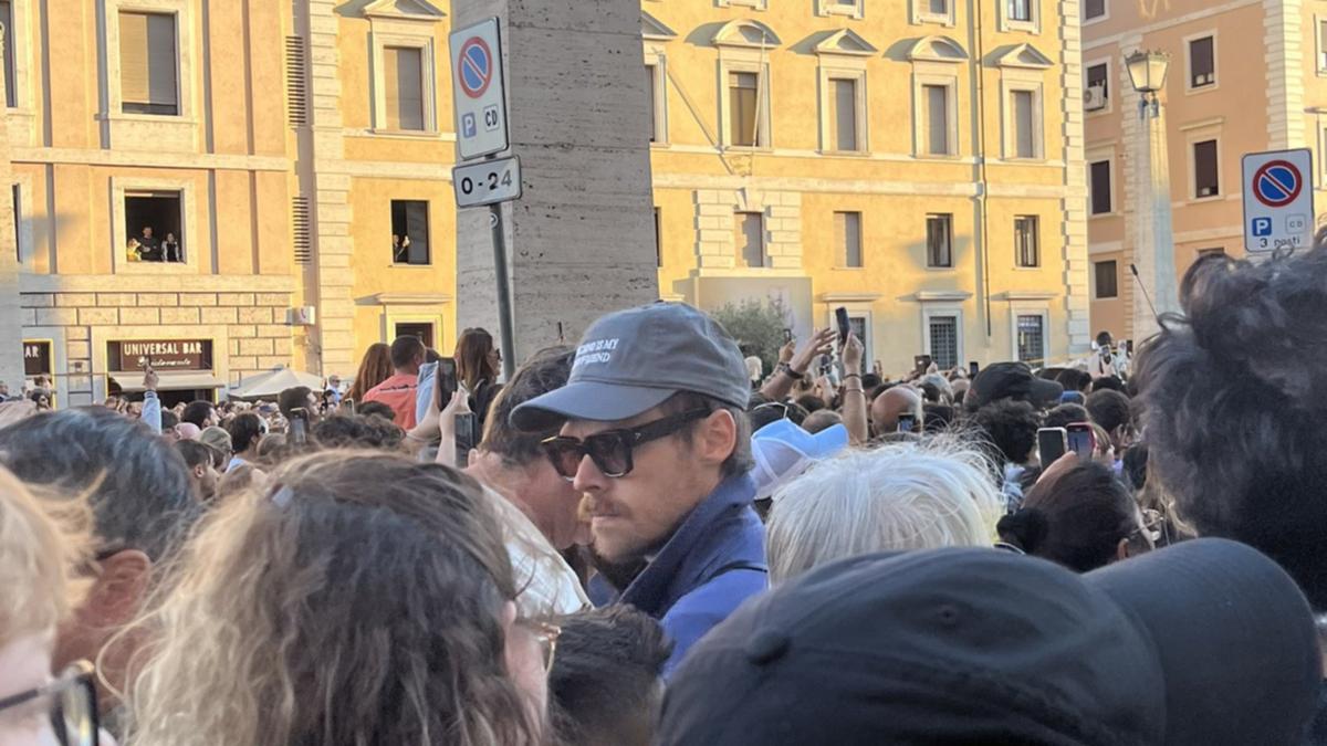 Harry Styles spotted in crowd outside Vatican as new Pope Leo announced