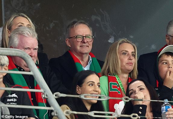 SYDNEY, AUSTRALIA - SEPTEMBER 24:  Prime Minister of Australia Anthony Albanese watches the NRL Preliminary Final match between the Penrith Panthers and the South Sydney Rabbitohs at Accor Stadium on September 24, 2022 in Sydney, Australia. (Photo by Mark Metcalfe/Getty Images) 11690527   13432999