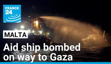 Activist aid ship hit by drones on way to Gaza • FRANCE 24 English