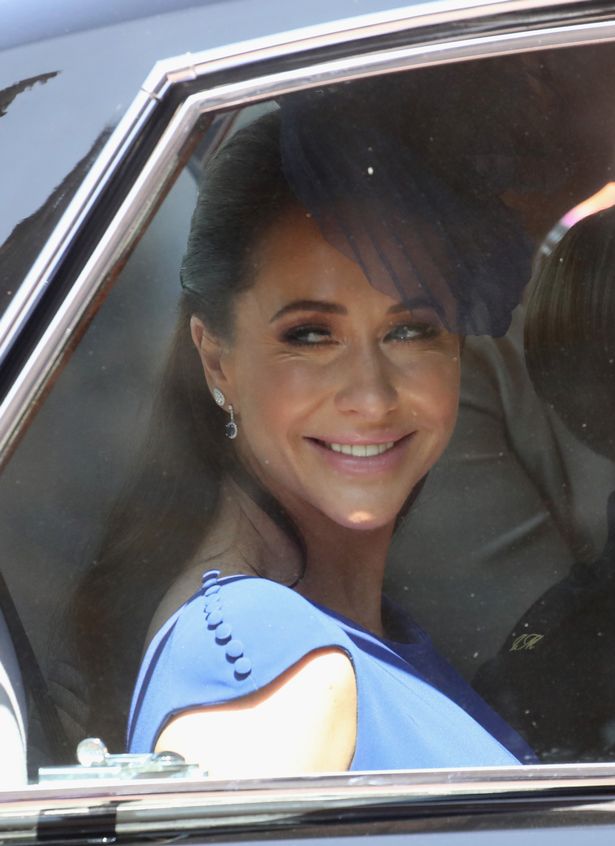 Jessica Mulroney arrives for the wedding ceremony of Britain's Prince Harry, Duke of Sussex and US actress Meghan Markle at St George's Chapel, Windsor Castle