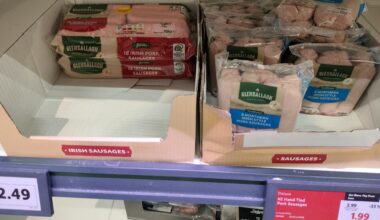 Irish and Northern Irish sasages at Lidl
