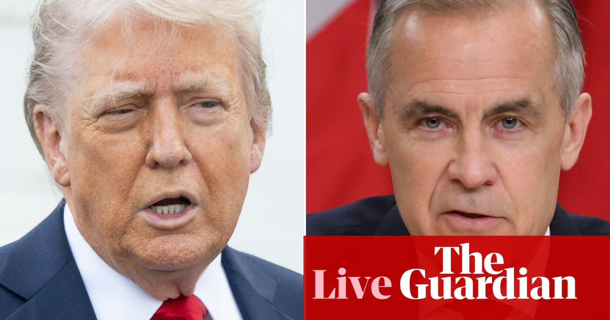 Trump to host Canada’s Carney amid tariff trade war – US politics live | US news