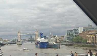 Does anyone know why there is a giant blue ship next to HMS Belfast?