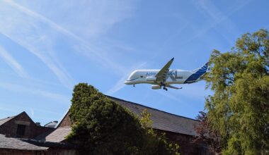 Was working right under the landing path of the Beluga yesterday, it is loud!